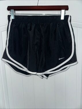 Nike Black Shorts with White Trim and Swoosh